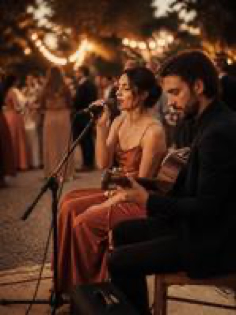 Dúo acústico en una boda